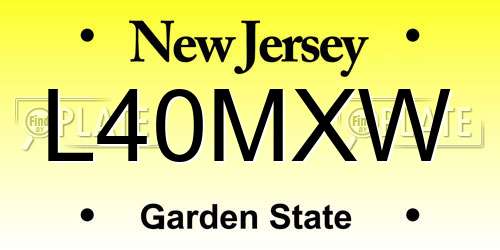 L40MXW New Jersey License Plate