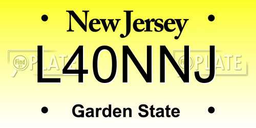 L40NNJ New Jersey License Plate