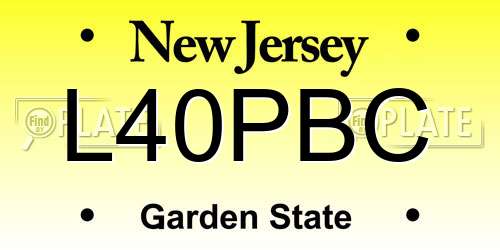L40PBC New Jersey License Plate