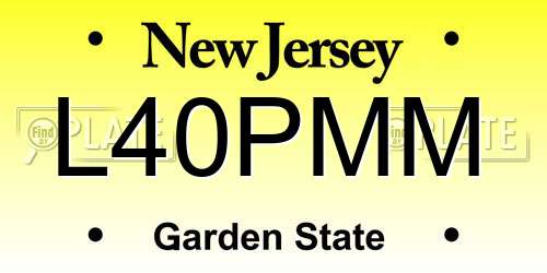 L40PMM New Jersey License Plate