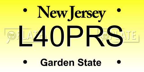 L40PRS New Jersey License Plate