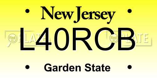 L40RCB New Jersey License Plate