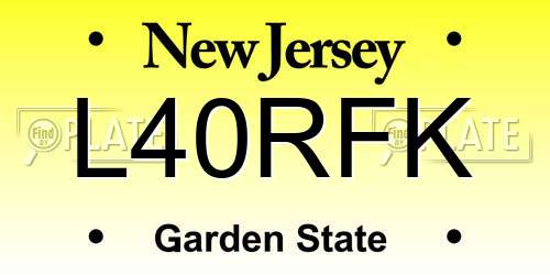 L40RFK New Jersey License Plate