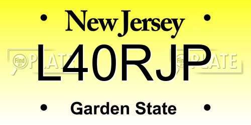 L40RJP New Jersey License Plate