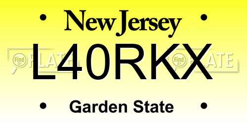 L40RKX New Jersey License Plate