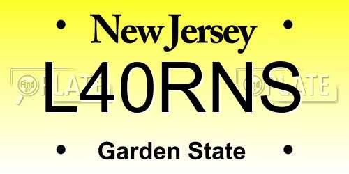 L40RNS New Jersey License Plate
