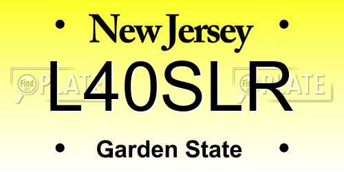 L40SLR New Jersey License Plate