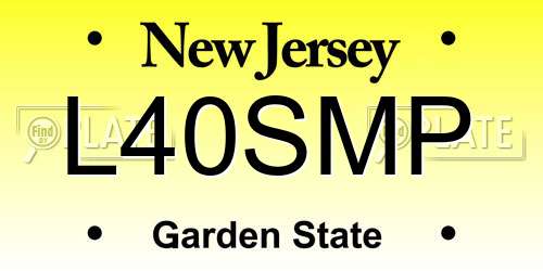 L40SMP New Jersey License Plate