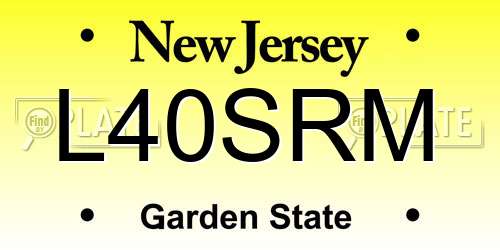 L40SRM New Jersey License Plate
