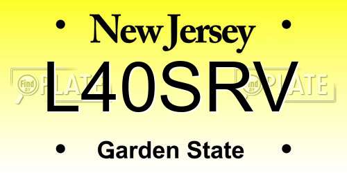 L40SRV New Jersey License Plate
