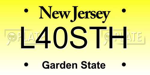 L40STH New Jersey License Plate