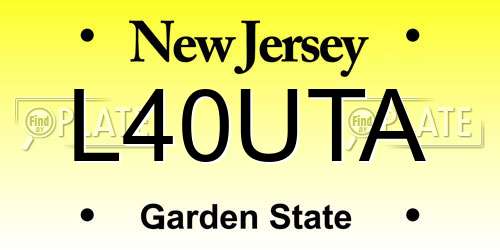L40UTA New Jersey License Plate