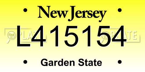 L415154 New Jersey License Plate