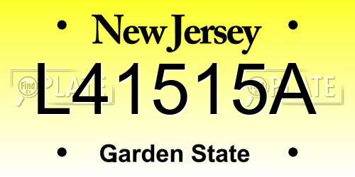 L41515A New Jersey License Plate