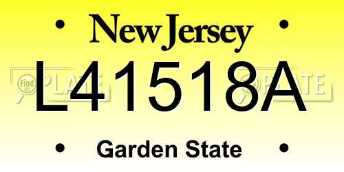 L41518A New Jersey License Plate