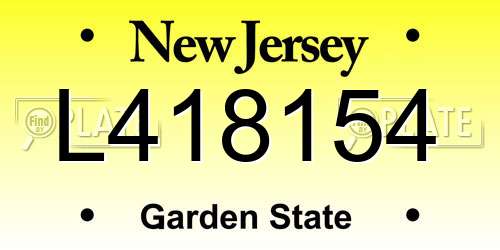 L418154 New Jersey License Plate