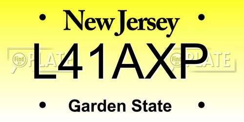 L41AXP New Jersey License Plate