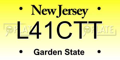 L41CTT New Jersey License Plate