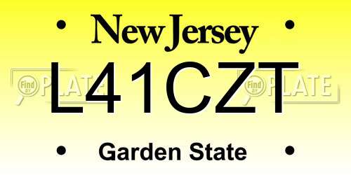 L41CZT New Jersey License Plate