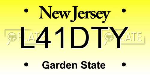 L41DTY New Jersey License Plate