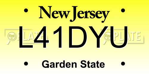 L41DYU New Jersey License Plate