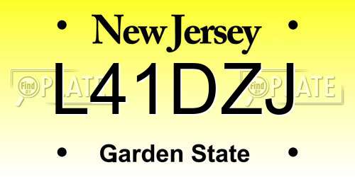 L41DZJ New Jersey License Plate