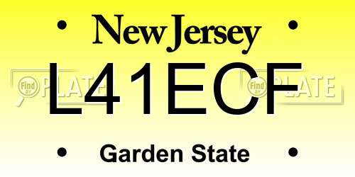 L41ECF New Jersey License Plate