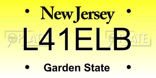 L41ELB New Jersey License Plate