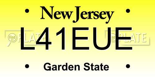 L41EUE New Jersey License Plate