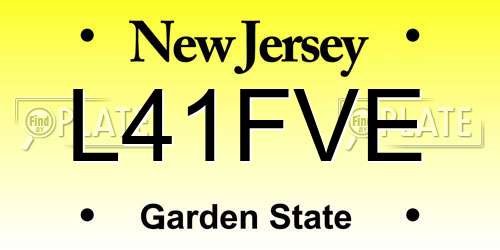 L41FVE New Jersey License Plate