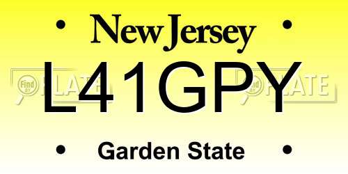 L41GPY New Jersey License Plate