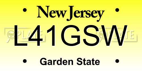 L41GSW New Jersey License Plate