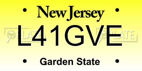 L41GVE New Jersey License Plate