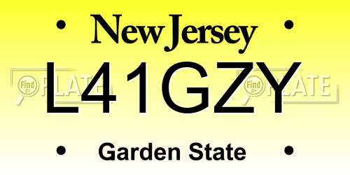 L41GZY New Jersey License Plate