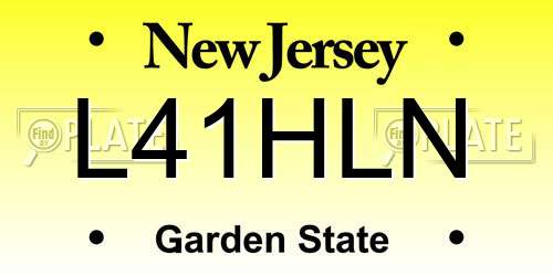 L41HLN New Jersey License Plate