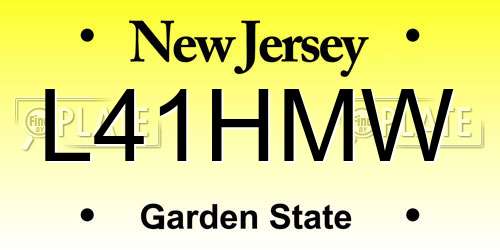 L41HMW New Jersey License Plate
