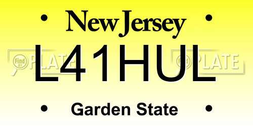 L41HUL New Jersey License Plate