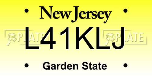 L41KLJ New Jersey License Plate