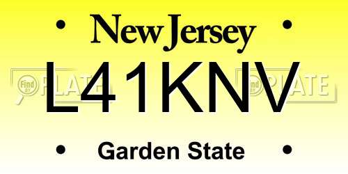 L41KNV New Jersey License Plate