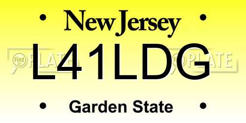 L41LDG New Jersey License Plate