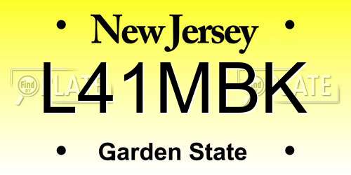 L41MBK New Jersey License Plate