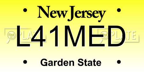 L41MED New Jersey License Plate
