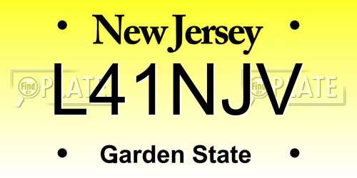 L41NJV New Jersey License Plate