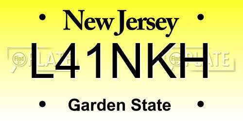L41NKH New Jersey License Plate
