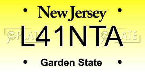 L41NTA New Jersey License Plate