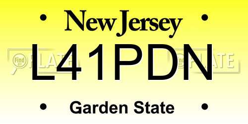 L41PDN New Jersey License Plate