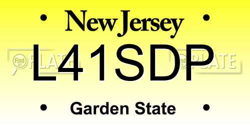 L41SDP New Jersey License Plate