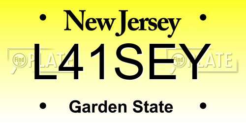 L41SEY New Jersey License Plate