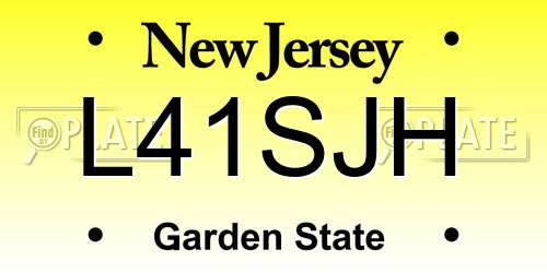 L41SJH New Jersey License Plate