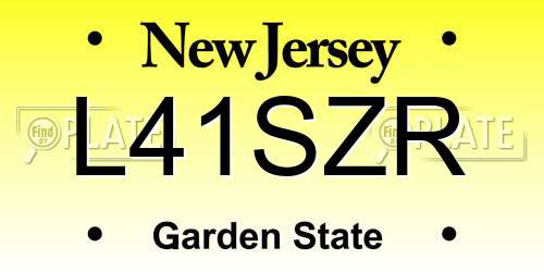 L41SZR New Jersey License Plate